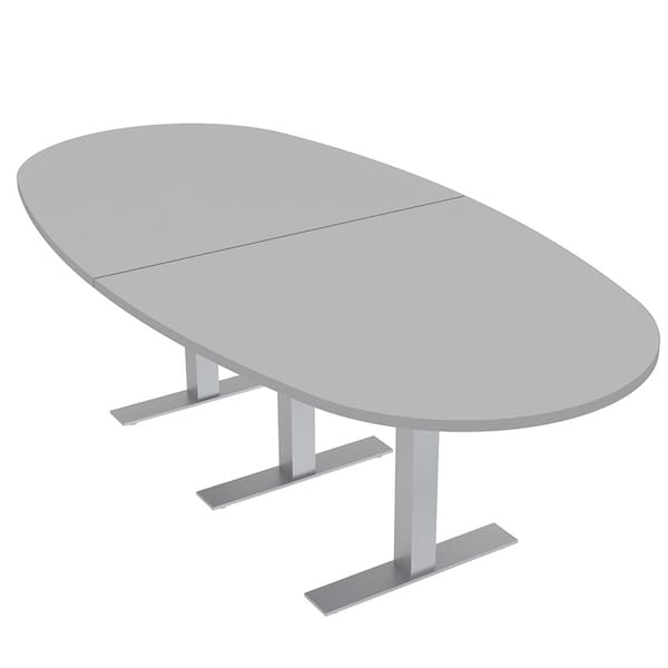 45 in W, 96 in L, 29 in H, Engineered Wood Top, Grey